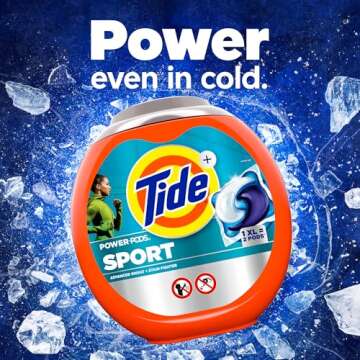 Tide Power PODS Laundry Detergent Soap Pacs with Febreze Sport, 63 Count, Laundry Pods with Febreze Freshness and Sport Odor Defense (133)
