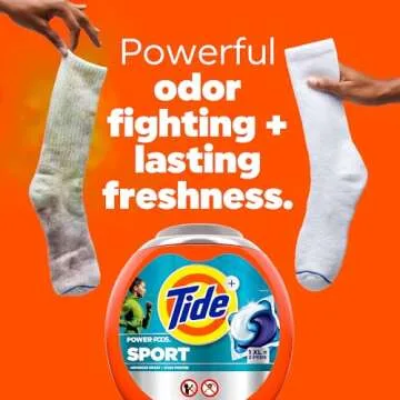 Tide Power PODS Laundry Detergent Soap Pacs with Febreze Sport, 63 Count, Laundry Pods with Febreze Freshness and Sport Odor Defense (133)