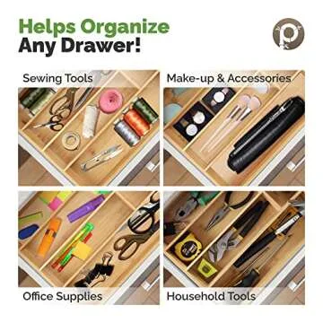 Bamboo Silverware Organizer - Elegant Kitchen Drawer Solution