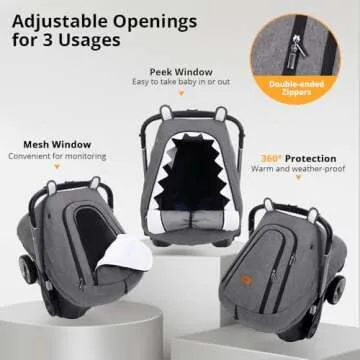 Bioby Winter Baby Car Seat Cover for Cozy Protection
