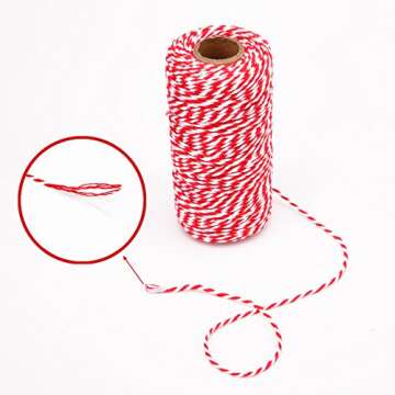 Sunmns Cotton Twine - Festive Christmas Twine Gift Wrapping (656 Feet)