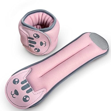 Jaffick Wrist Weights For Women Girl Kids Pink Cat Claw Shape Set Of 2 Adjustable Length For Wrist E...