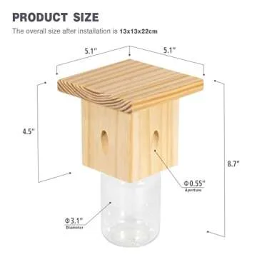 Durable 2 PCS Wood Carpenter Bee Trap - Effective Outdoor Protection