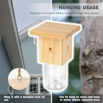Durable 2 PCS Wood Carpenter Bee Trap - Effective Outdoor Protection