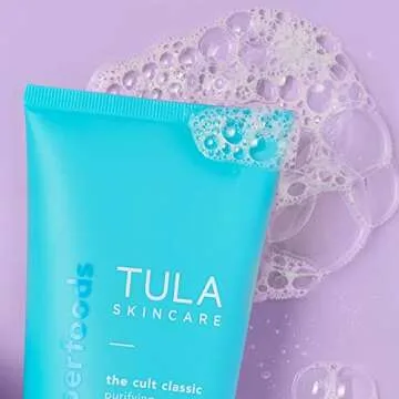 TULA Skin Care The Cult Classic Purifying Face Cleanser - Travel-Size, Gentle and Effective Face Wash, Makeup Remover, Nourishing and Hydrating, 1 oz.