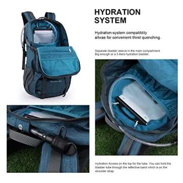 MOUNTAINTOP 40L Hiking Backpack Lightweight Travel Backpack for Men&Women Outdoor Camping Backpacking with Rain Cover