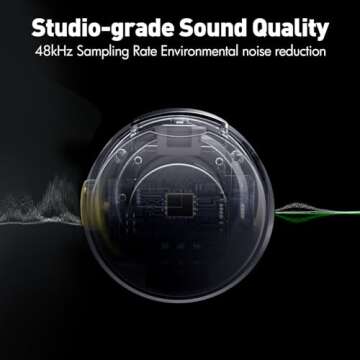 RIBIU Wireless Lavalier Microphone for iPhone, Mini Microphone with Noise Cancellation, 16Hrs Batter...