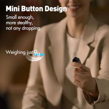 RIBIU Wireless Lavalier Microphone for iPhone, Mini Microphone with Noise Cancellation, 16Hrs Battery Life, Lapel Bluetooth Mic, Lightning Wireless Lapel Mic for Video Recording