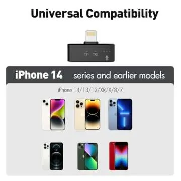 RIBIU Wireless Lavalier Microphone for iPhone, Mini Microphone with Noise Cancellation, 16Hrs Battery Life, Lapel Bluetooth Mic, Lightning Wireless Lapel Mic for Video Recording