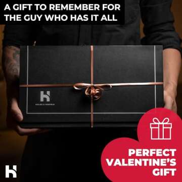 Holme & Hadfield Premium 4-Slot Wooden Watch Display Case with Lifetime Assurance – Handcrafted Men’s Watch Box with Accessory Drawer – Valentine's Day Gift for Collectors – Luxury Built to Last