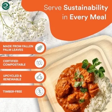 ECO SOUL Compostable Palm Leaf Plates for Parties