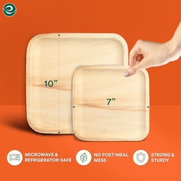 ECO SOUL Compostable Palm Leaf Plates for Parties