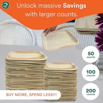 ECO SOUL Compostable Palm Leaf Plates for Parties