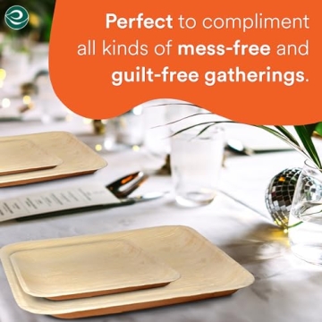 ECO SOUL Compostable Palm Leaf Plates for Parties