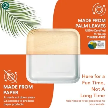 ECO SOUL Compostable Palm Leaf Plates for Parties