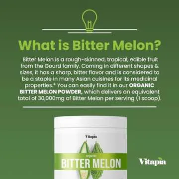 Vitapia Organic Bitter Melon Powder for Heart & Digestive Health