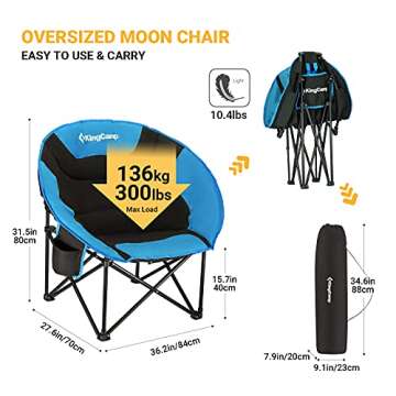 KingCamp Portable Saucer Chair for Indoor/Outdoor Use