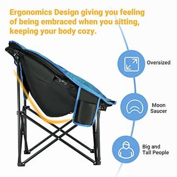 KingCamp Portable Saucer Chair for Indoor/Outdoor Use