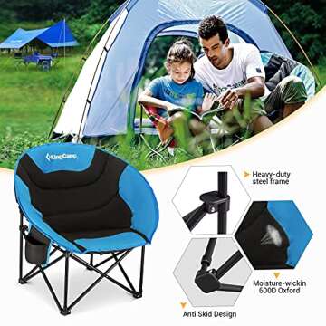 KingCamp Portable Saucer Chair for Indoor/Outdoor Use