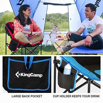 KingCamp Portable Saucer Chair for Indoor/Outdoor Use