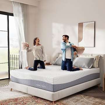 Sweetnight King Mattress, 12 Inch Gel Memory Foam Mattress for Comfy Sleep & Pressure Relief, Plush ...