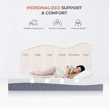 Sweetnight King Mattress, 12 Inch Gel Memory Foam Mattress for Comfy Sleep & Pressure Relief, Plush Foam Mattress with Motion Isolation, Mattress in a Box, Luna,Gray/White