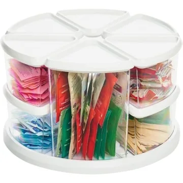 Deflecto Rotating Carousel Organizer with 9 Canisters