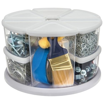 Deflecto Rotating Carousel Organizer with 9 Canisters
