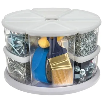 Deflecto Rotating Carousel Organizer with 9 Canisters