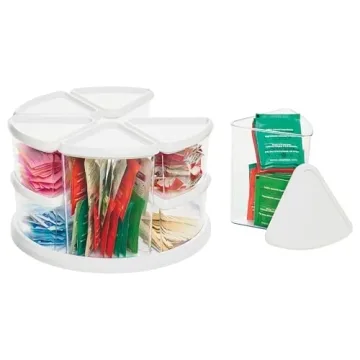 Deflecto Rotating Carousel Organizer with 9 Canisters