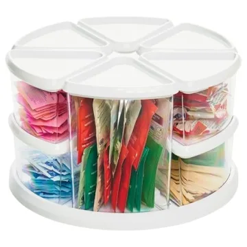 Deflecto Rotating Carousel Organizer with 9 Canisters
