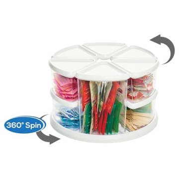 Deflecto Rotating Carousel Organizer with 9 Canisters