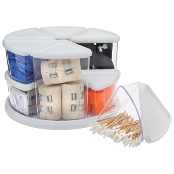 Deflecto Rotating Carousel Organizer with 9 Canisters
