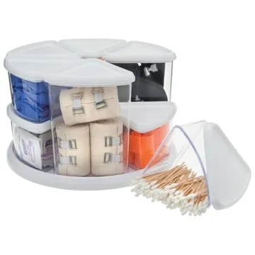 Deflecto Rotating Carousel Organizer with 9 Canisters