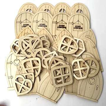 Enchanting AcceLeah 48 Pcs Fairy Door Craft Kit Unfinished