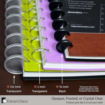 Eleven Discs 1½-Inch Black Discbound Expansion Discs for Custom Notebook and Planner for Circa - Exclusively Compatible, Not for Arc or TUL (Set of 22)