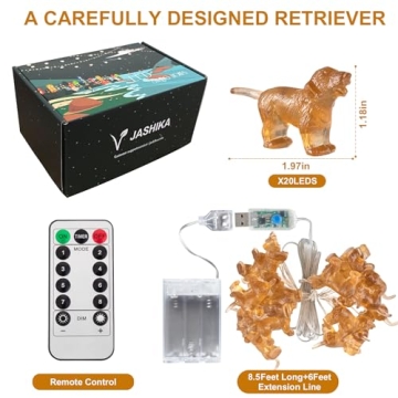 Labrador Retriever Dog String Lights USB Battery Remote