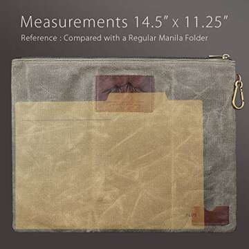 Water Resistant Document Holder - Large Waxed Canvas Pouch
