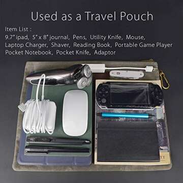 Water Resistant Document Holder - Large Waxed Canvas Pouch