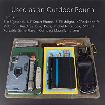 Water Resistant Document Holder - Large Waxed Canvas Pouch