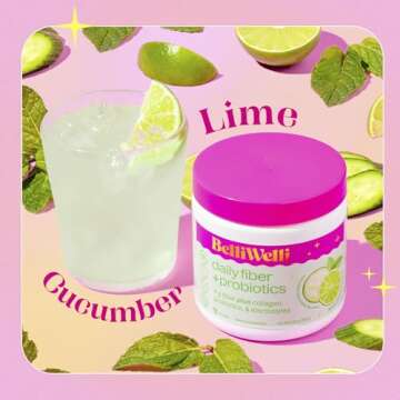 Belli Welli Daily Fiber Supplement with Added Collagen, Probiotics and Electrolytes | Supports Diges...