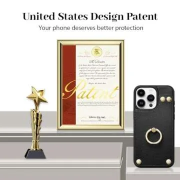 LAMEEKU Compatible with iPhone 13 Pro Case Wallet 6.1'', Leather Case with Card Holder, RFID Blocking, 360°Rotation Ring Kickstand, Snap Button Protective Case Designed for Apple iPhone 13 Pro Black