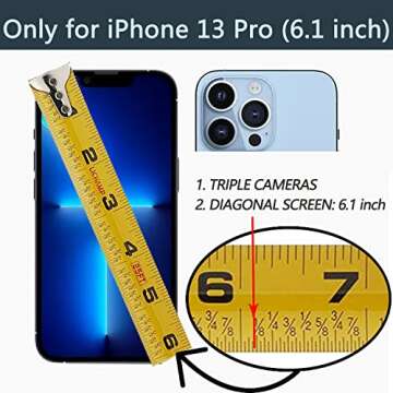 LAMEEKU Compatible with iPhone 13 Pro Case Wallet 6.1'', Leather Case with Card Holder, RFID Blocking, 360°Rotation Ring Kickstand, Snap Button Protective Case Designed for Apple iPhone 13 Pro Black