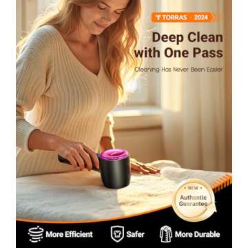 TORRAS Rechargeable Fabric Shaver Electric Lint Remover 3-Speed Remove Fuzz, Pilling for Cashmere, W...