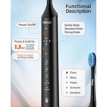 7MAGIC Sonic Electric Toothbrush with Long-Lasting Power and Modes