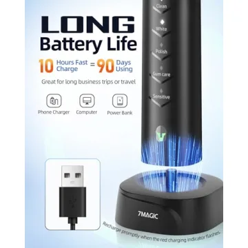 7MAGIC Sonic Electric Toothbrush with Long-Lasting Power and Modes