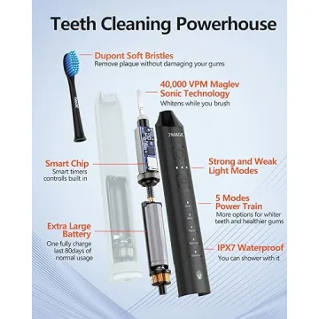 7MAGIC Sonic Electric Toothbrush with Long-Lasting Power and Modes