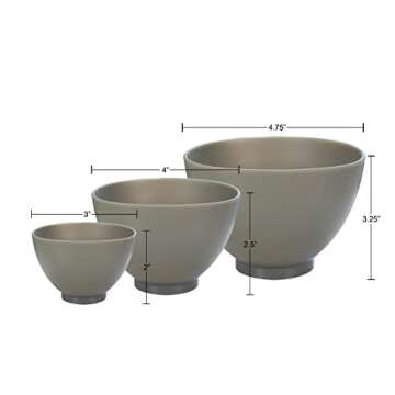 APPEARUS Facial Mask Silicone Mixing Bowl 6-PC Set - Professional Spa Face Mask Mixing Tool (Dark Gray)