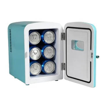 Compact Retro Mini Fridge for Home or Travel