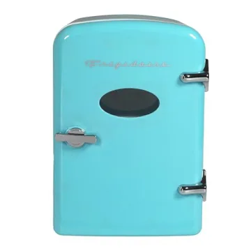 Compact Retro Mini Fridge for Home or Travel